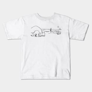 Tatooine line art Kids T-Shirt